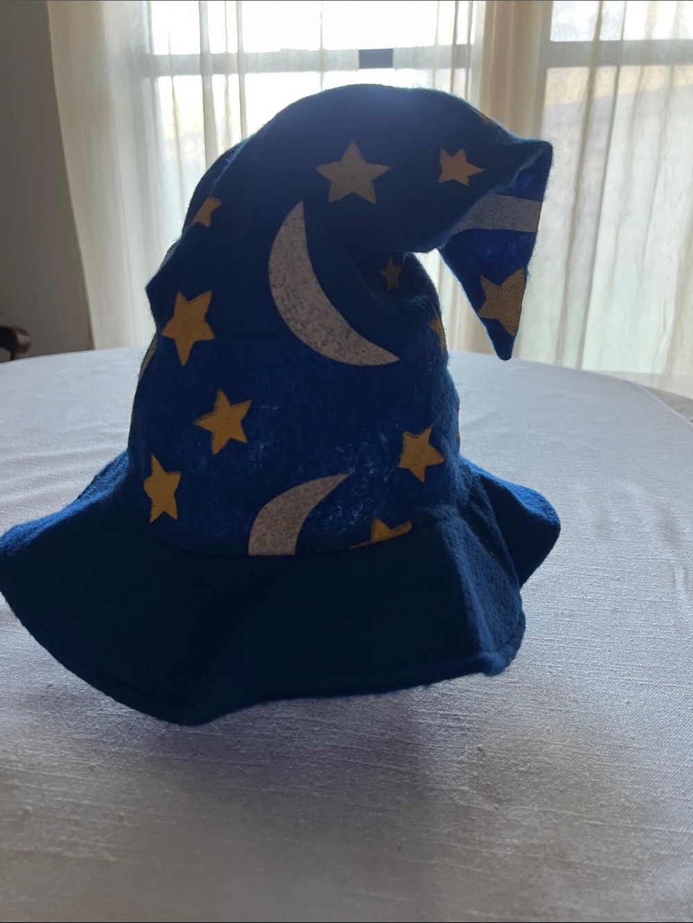 Kids Blue Wizard Hat with Stars and Moons